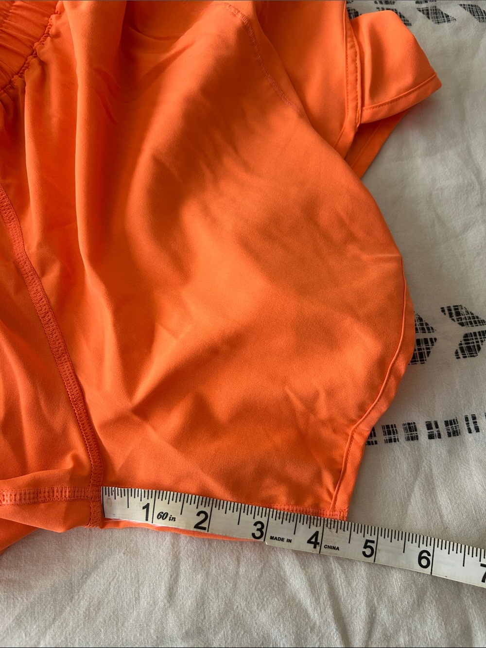 Women’s Orange Athletic Shorts - Lightweight Running Shorts - Picture 3 of 3